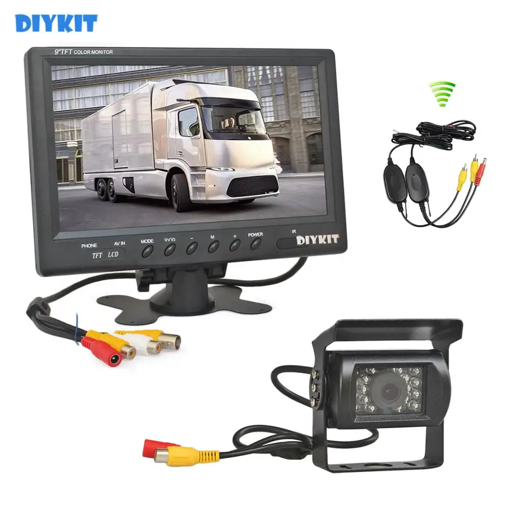 DIYKIT беспроводной 12 В DC 9 &quotЖК-дисплей заднего вида Автомобильный Монитор