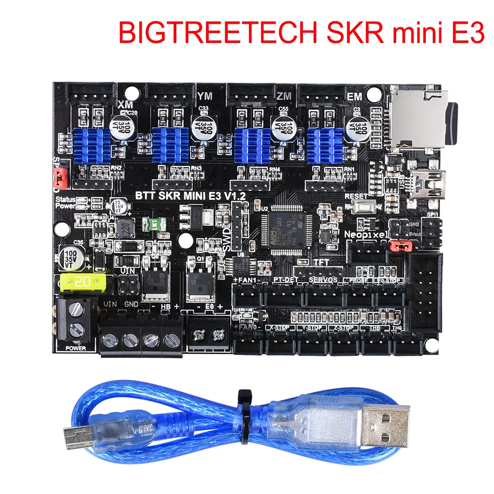BIGTREETECH SKR mini E3 V1.2 плата управления 32 бит с TMC2209 UART VS TMC2208 для Ender 3 Pro/5 SKR V1.3 E3 DIP 3D части принтера|Детали и аксессуары для 3D-принтеров| | АлиЭкспресс