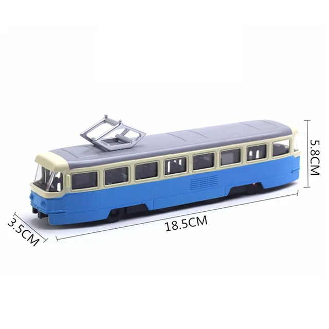 Classic Train Tram Diecast Pull Back Model Vehicle Toy Classical Locomotive with LED Sound Music Developmental Toy for Kids Gift 6
