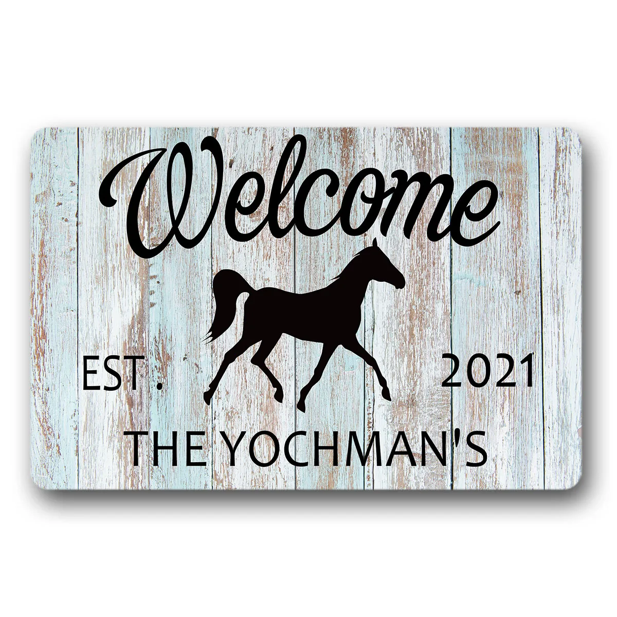 Custom Horse Door Mat Personalized [your Name] Indoor Outdoor