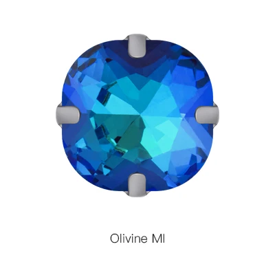 Olivine MI 12 мм блестящая мокко флуоресцентная Подушка K9 пришивные стразы хрустальные стразы, горный хрусталь с плоской задней когти нашивки на одежду ремесла Сумка - Цвет: Olivine MI