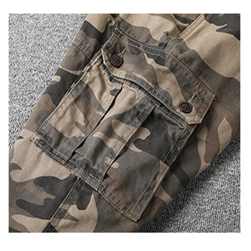 Camouflage Outdoor Overalls Pant Men Multi-pocket Slim Sports Beam Foot Trousers Casual Comfortable Breathable Street Wear Pants