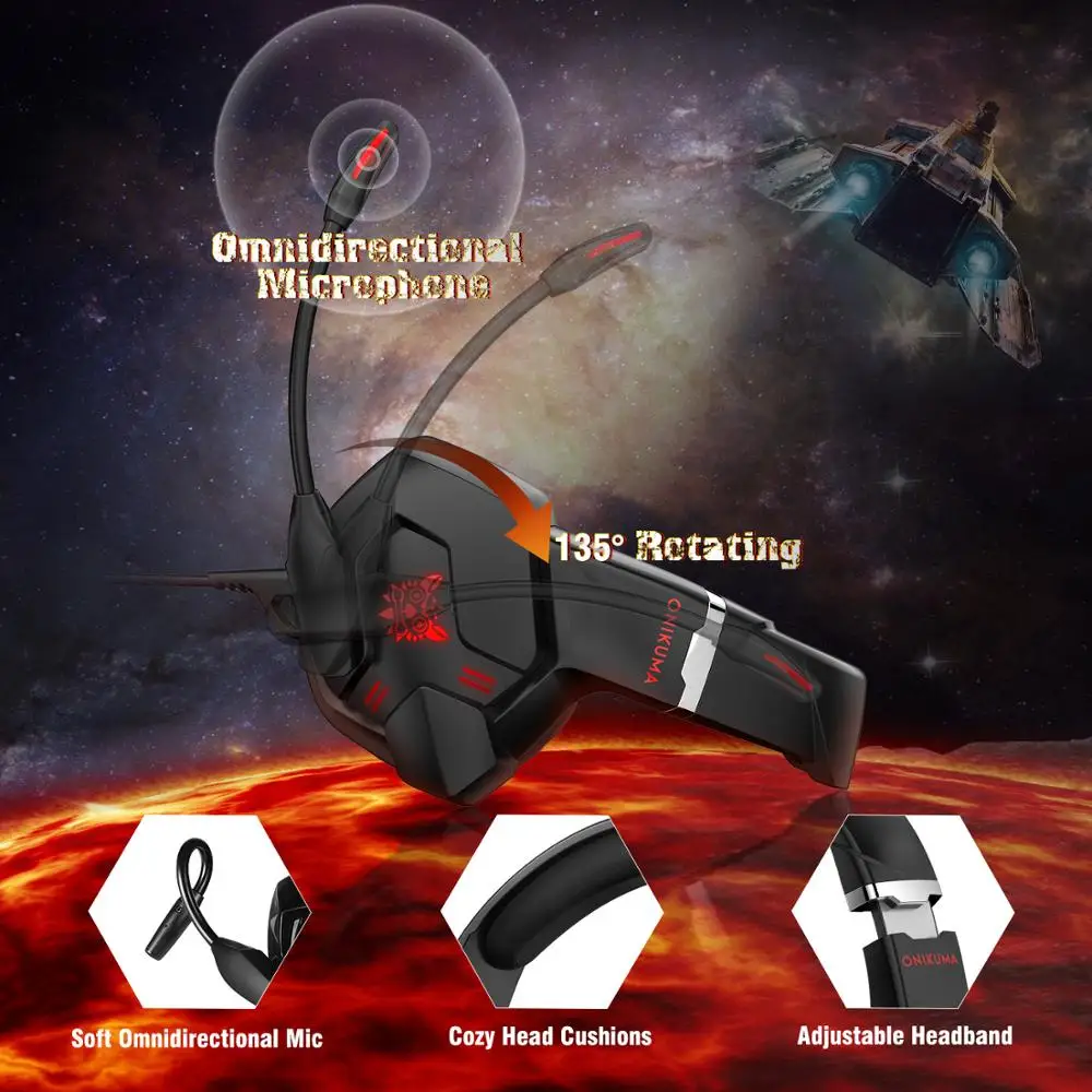 Led Light Gaming Headset for Computer PS4 Gamer Headphones Wired Headset With Microphone Surround Sound Stereo Laptop Earphone