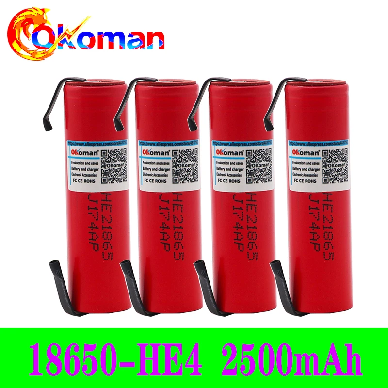 100% Original HE2 3.7 v 2500mah 18650 Lithium Rechargeable Battery For power tool Welding Nickel Sheet batteries pack | Электроника