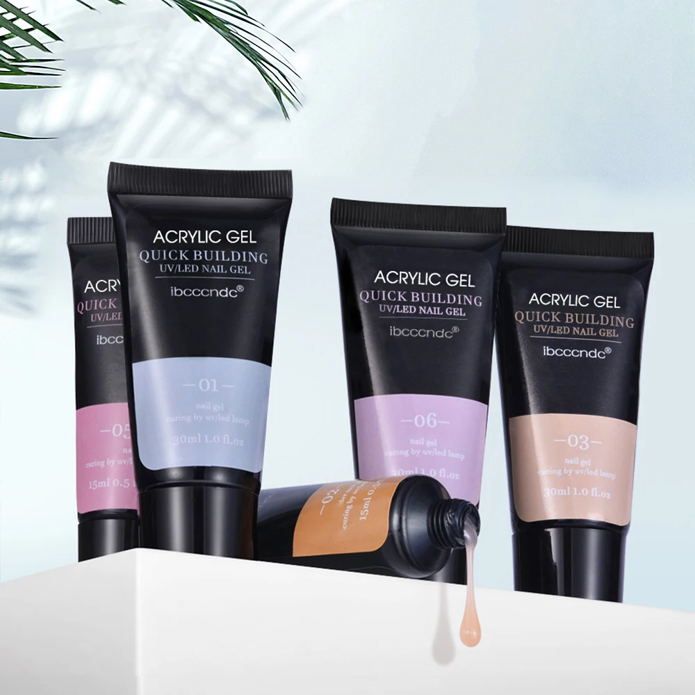 30G Uv Nail Acrilico Poly Pink Clear Purple Led Tips Slip Quick Nail Extension Gel Nail Polish