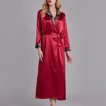 

Satin Silk Sleepwear on for Women Robes pijama de mujer Nightgowns Female Bathrobes bielizna nocna dla kobiet 2020