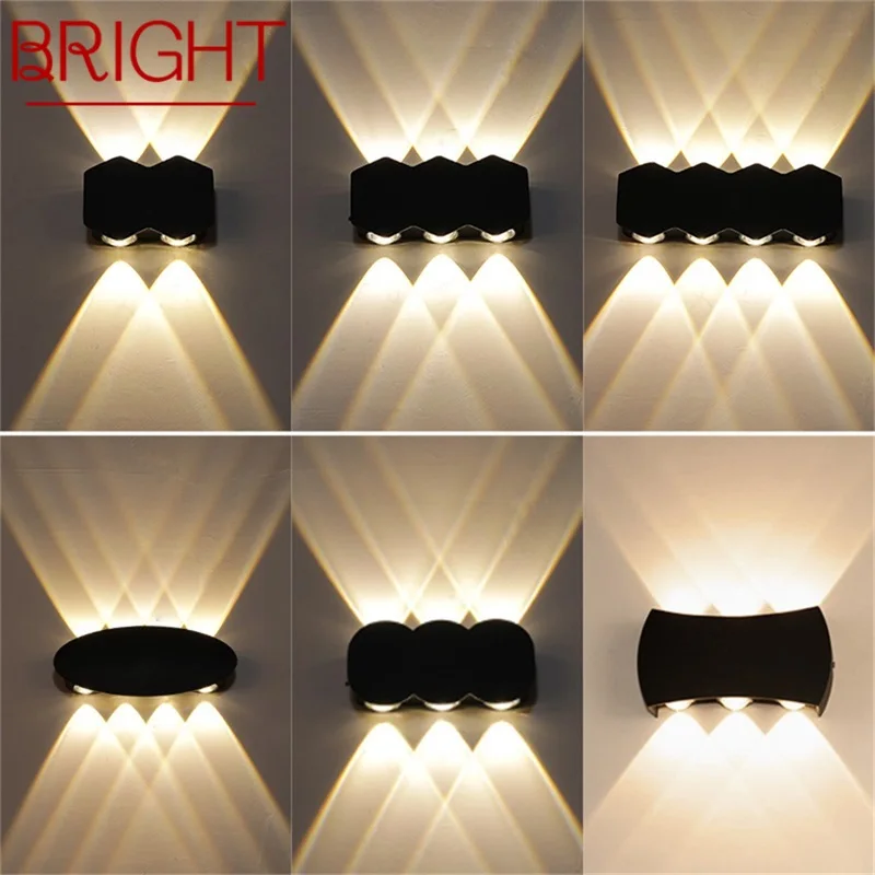 

BRIGHT Outdoor Wall Light LED Waterproof Aluminum Sconces Light New Simple Creative Decorative For Patio Porch Garden Bedroom