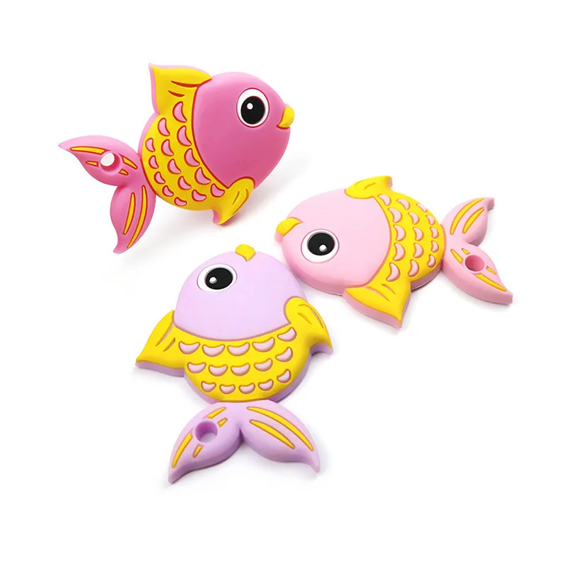 Baby Silicone Fish Teethers Necklace Set BPA Free Toys Cute Animal Baby Teether Silicone Preferential Portfolio