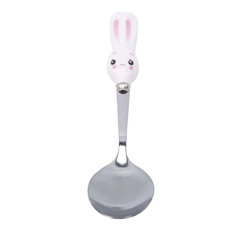1set 22cm*6cm Cartoon Rabbit Stainless Steel Cutlery Set