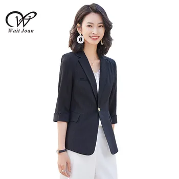 

Spring Summer elegant casual suit office women's single button Blazers suit Plus size Polyester blazer women plaid jacket women