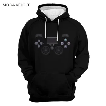 

MODAVELOCE Controller Hoodie Polyester With Wool Sweatshirts Men High Quality Anime's Hoodie Men Cotton