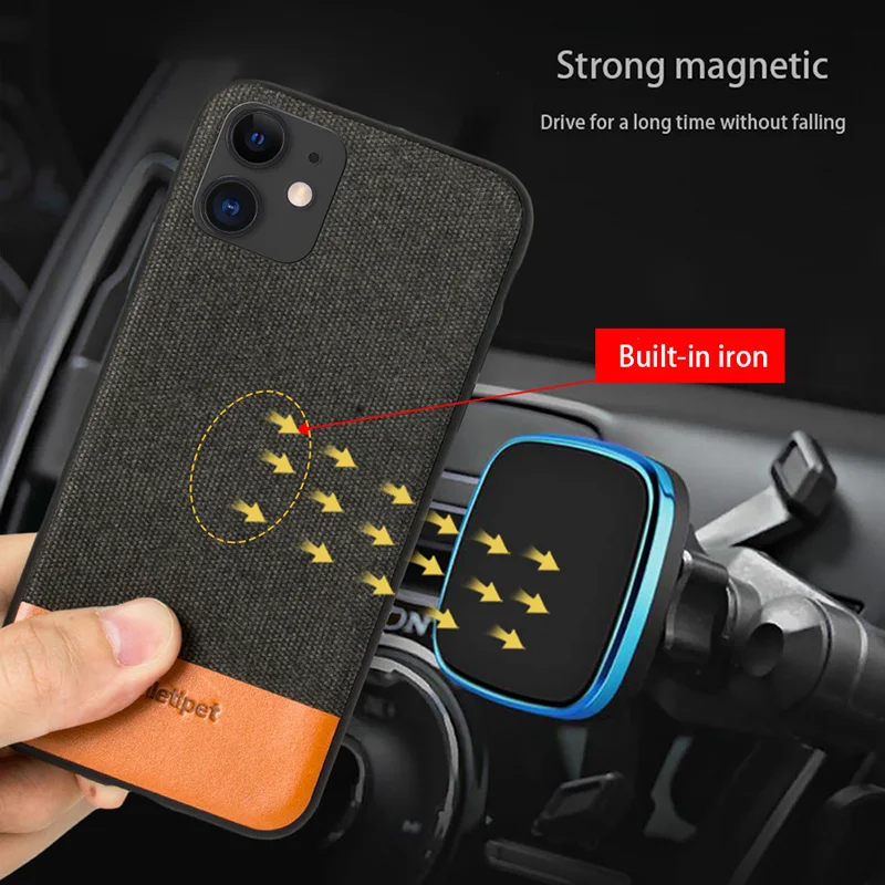 Мужской деловой тканевый Магнитный чехол для iphone 11 pro max xr x xs задняя крышка 12 mini SE