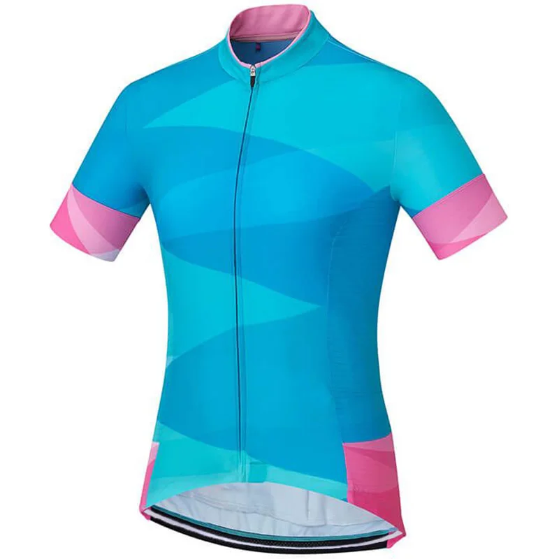 Short Sleeve Cycling Jersey Bicycle Shirt Sports Bike Wear Clothing Bib Set Team Women Mountain Tight Tech Fabric Quick Dry Top