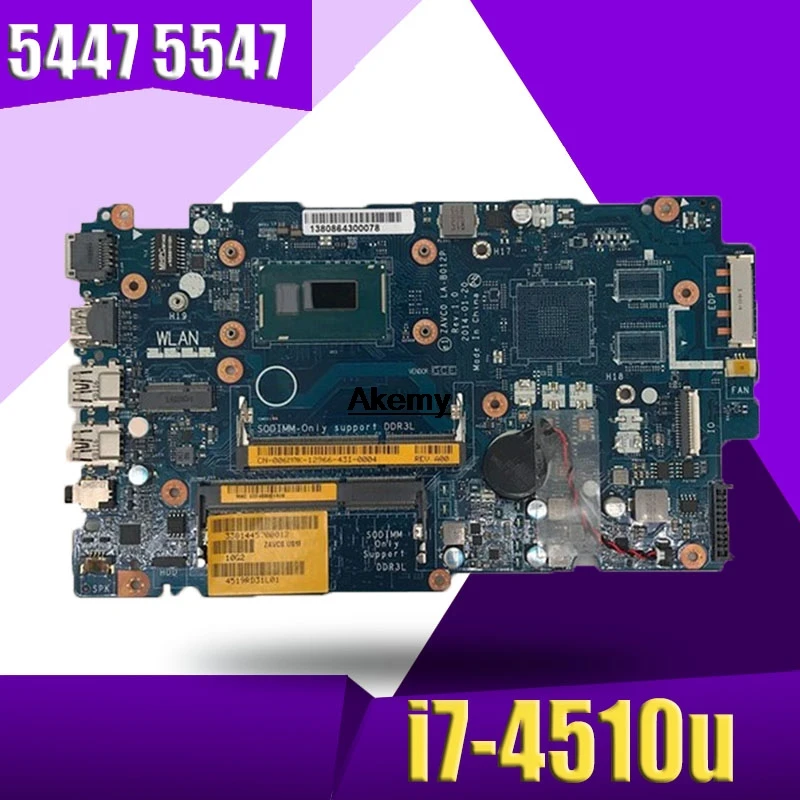 

For Dell Inspiron 5447 5547 laptop motherboard ZAVC0 ZAVA0 5547 LA-B012P REV:1.0 i7-4510u mainboard
