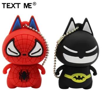 

TEXT ME cartoon Batman Spiderman model usb flash drive usb 2.0 4GB 8GB 16GB 32GB 64GB pen drive