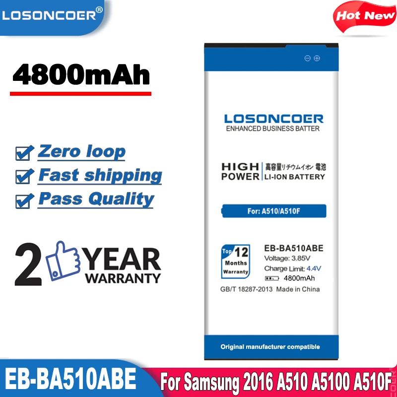 LOSONCOER 4800 мАч EB-BA510ABE батарея высокого качества для Samsung 2016 Издание A510 SM-A510F A5100 A5 A51