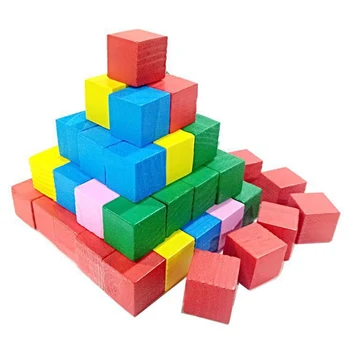

2cm Colorful Wooden Stacking Up Building Blocks Square Cubes Baby Kids Stacking Stack Up Learning Education Toys Gifts