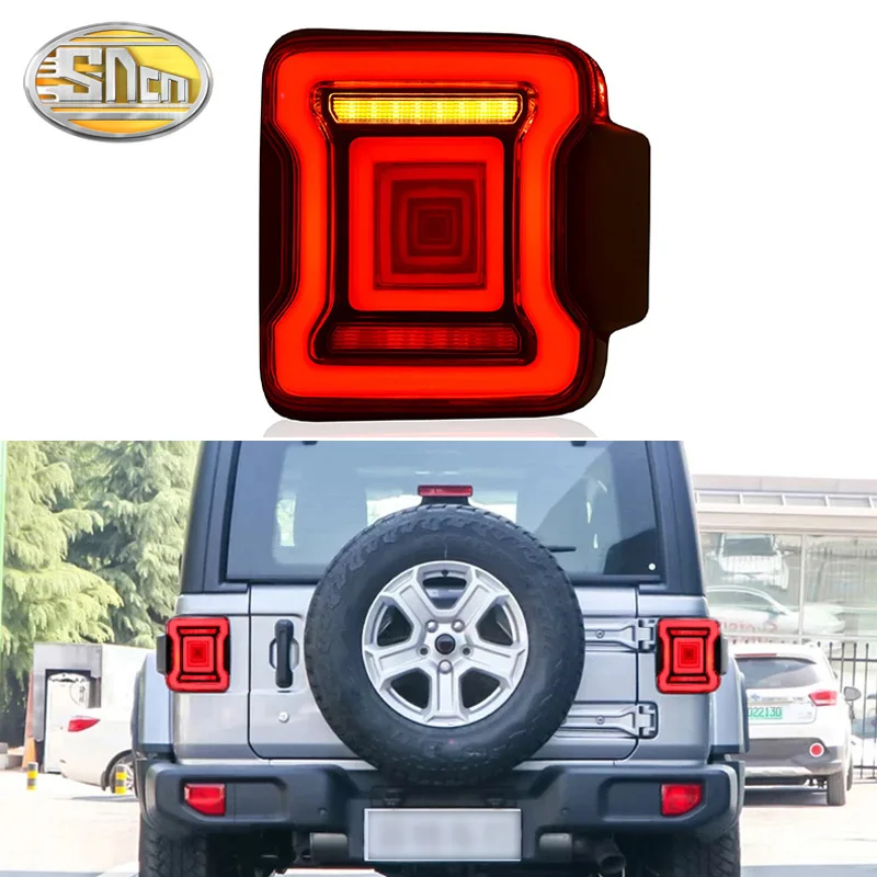 

2PCS Car LED Tail Light Taillight For Jeep Wrangler 2018 2019 2020 Rear Fog Lamp + Brake Light + Reverse + Dynamic Turn Signal