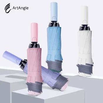 

Colored Large Automatic Reverse Folding Umbrella Uv Protection Women Black Coating Sun Rain Umbrella Windproof Rain Gear U6B