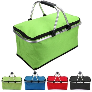 

46cm x 28cm x 24cm Folding Picnic Camping Insulated Cooler Cool Hamper Storage Basket Bag Box outdoor picnic bags