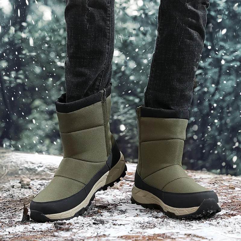 Зимние теплые зимние ботинки; мужские Ботильоны; уличные водонепроницаемые кроссовки; Мужская обувь для походов; спортивная обувь для мужчин; обувь для путешествий