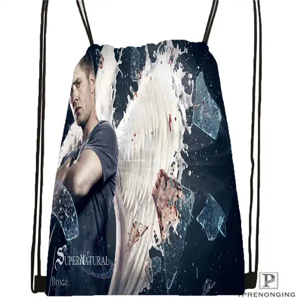 Drawstring Backpack Индивидуальная сверхъестественная походная сумка на шнурке, милый рюкзак для детей(черная спинка) 31x40 см#20180611-02-90 - Цвет: Drawstring Backpack