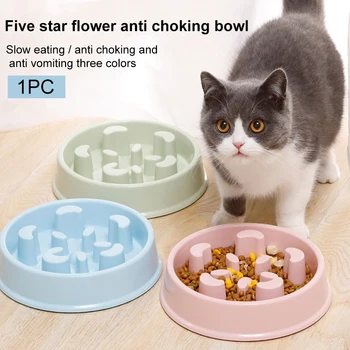 

Anti Gulping Healthy Eating Prevent Choking Bloat Stop Dog Bowl Cats Slow Feeder Portable Food Interactive Puppy Fun Non Slip