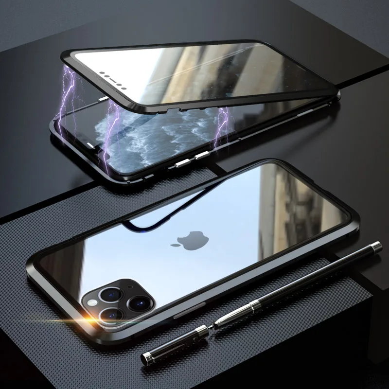 360 полный защитный Магнитный чехол для iPhone XR XS MAX X 8 7 Plus ...