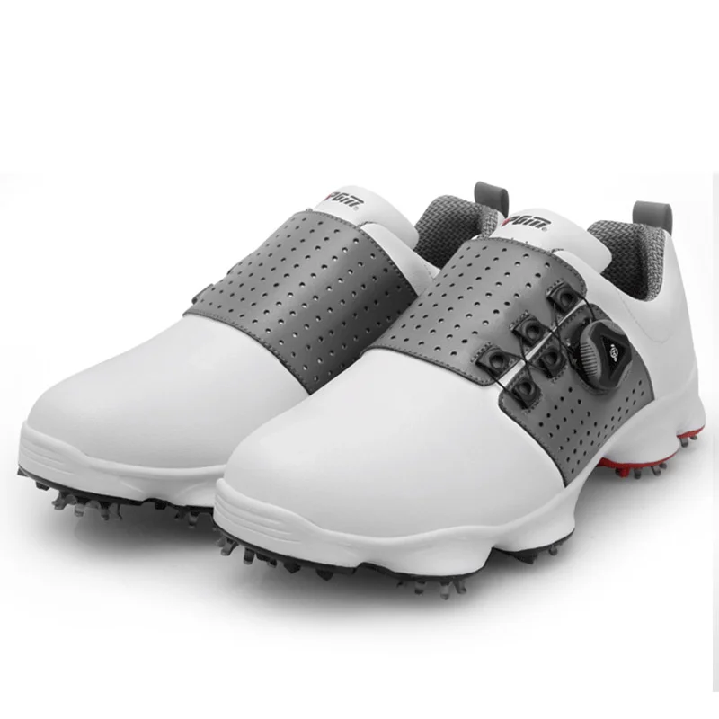 

PGM Golf Shoes Mens Comfortable Knob Buckle Golf Men'S Shoes Waterproof Genuine Leather Sneakers Spikes Nail Golf shoes