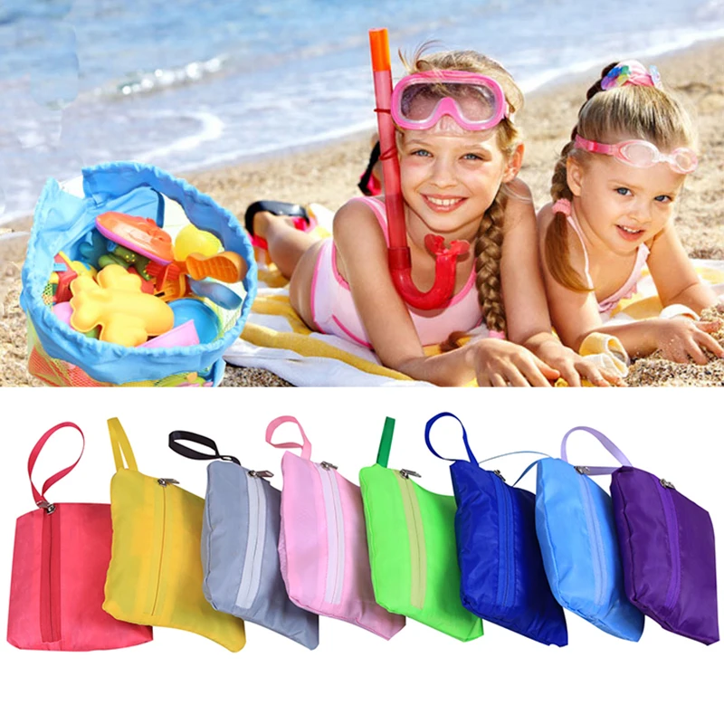 

Portable Children Mesh Beach Bag Folding Kids Sand Toys Beach Ball Storage Bag Sand Away Clothes Toy Bag Organizer