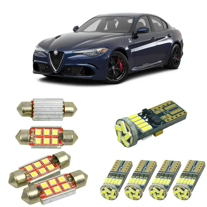 

Interior led Car lights For Alfa Romeo giulia 2016 2017 2018 2019 2020 Reading dome bulbs for cars error free 8pc/lot