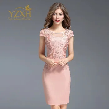 

2019 Big Code Women's Wear Bag Hip Round Neck Embroidery Dress