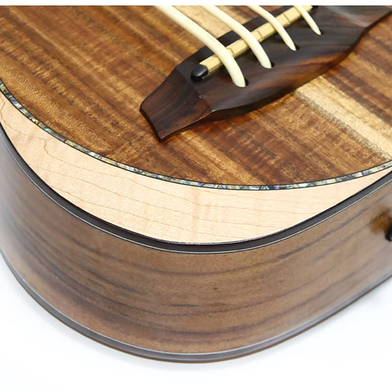 Укулеле бас электрическая твердая Акация Fretless 30 дюймов Ubass гитара 4 струны мини