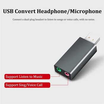 

USB External Sound Card USB 2.0 to AUX Jack Audio Adapter 3.5mm Earphone Microphone Adapter for Computer PC Laptop