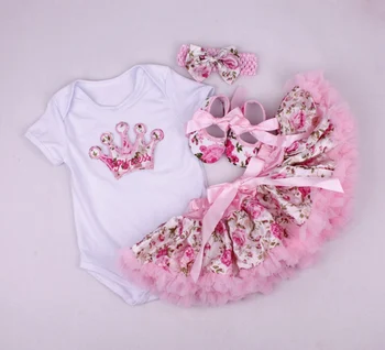 

Birthday Baby Set Summer Short Sleeve Roupas Infantis Bebes Easter Festival Outfit+Tutu Pettiskirt Dress Party Clothing Sets