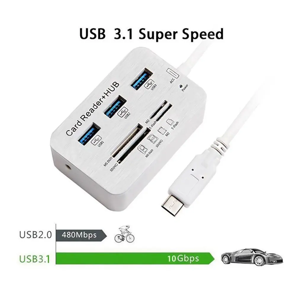 Концентратор USB/Type C разветвитель USB 3 0 Micro типа кардридер все в одном адаптер для