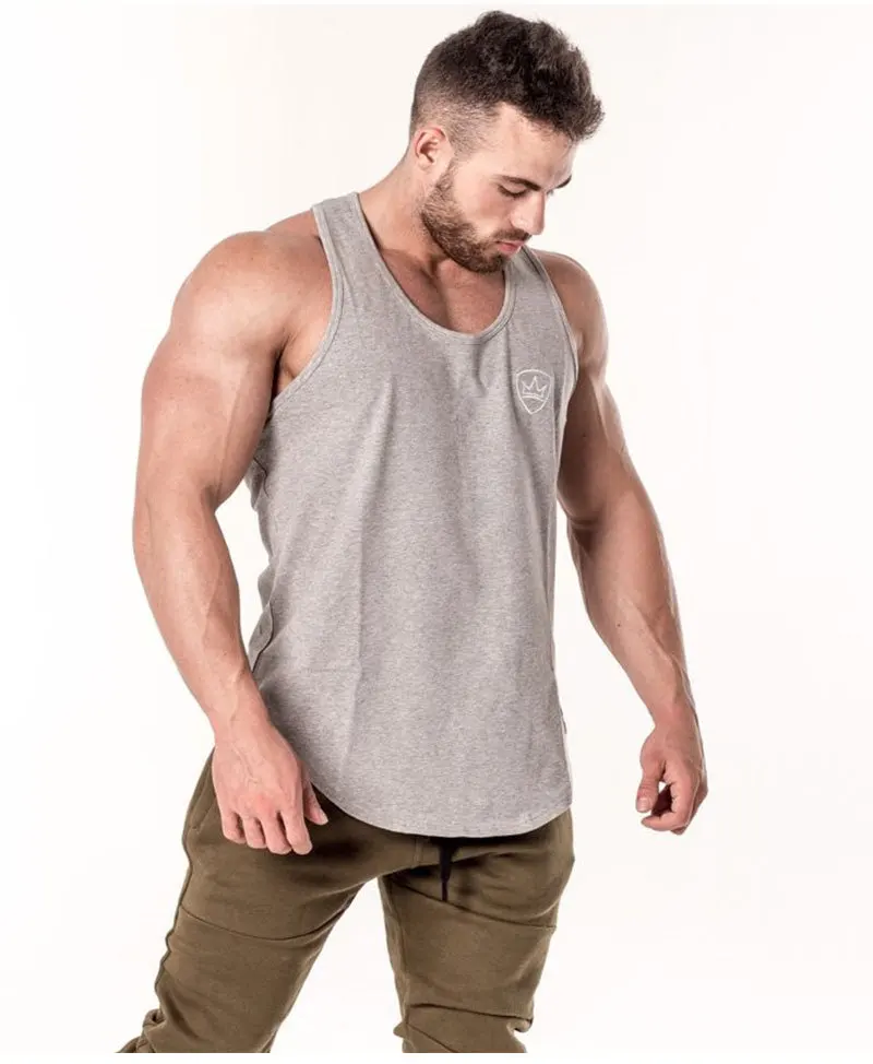 Muscle Dr. Brothers, Европейский стиль, спортивный мужской жилет, чистый хлопок, с барьерами, i-образная база, жилет для фитнеса