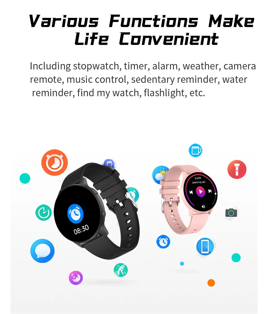 2022 New Smart Watch Men Full Touch IP68 Waterproof Sport Fitness Bracelet Heart Rate Sleep Monitor Smartwatch Women for Xiaomi