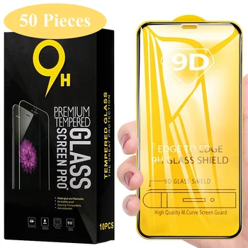 

50pcs 9D Curved Tempered Glass Screen Protector For Xiaomi Redmi Note 9 Pro 2 9S Max 8 8A 8T 7 7A K30 Film with Black Package