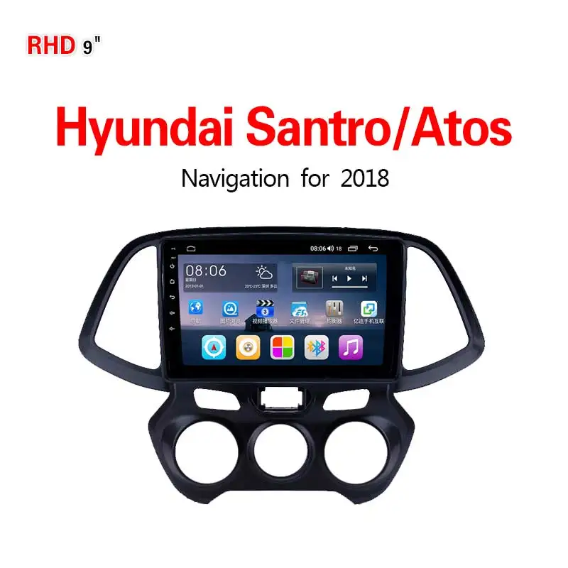 Lionet gps-навигация для автомобиля hyundai Santro/Atos 9 дюймов RH2033X - Размер экрана, дюймов: 4G8core4G64G
