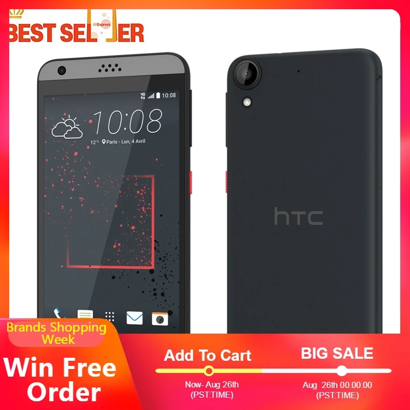 

Unlocked Original HTC Desire 530 16GB Android Smartphone 8MP Camera LTE Quad Core Touchscreen Desire530 Black Mobile Phone
