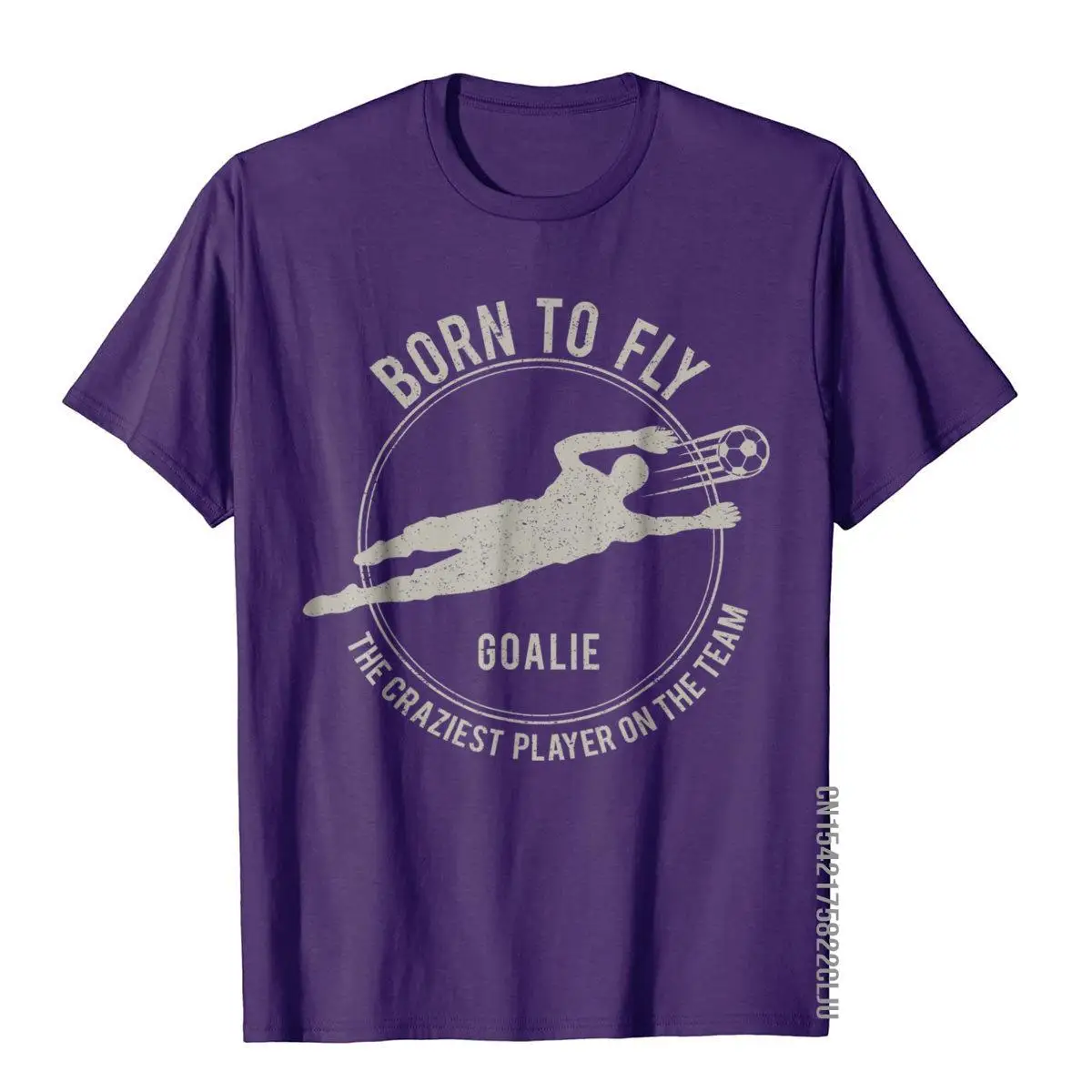 Funny Goalkeeper T-Shirt Gift Soccer Goalie Born to fly__97A3741purple