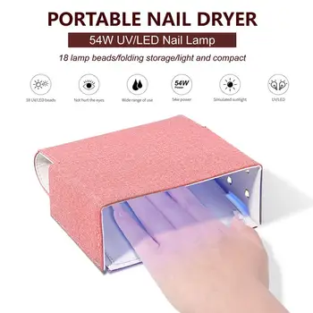 

LED UV Nail Lamp for Gel Nail Polish Foldable 36W 18 Lamp Beads Timing Function Nail Dryer Curing Lamp