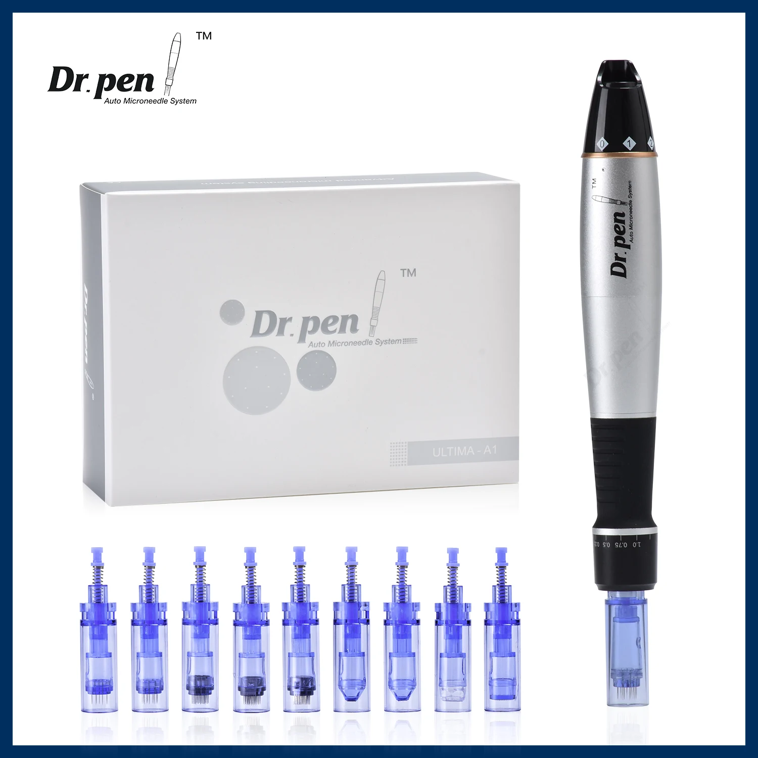 Dr Pen Ultima A1 With 12Pcs Needle Kit Profesional Derma Pen Wired Microneedling Derma Facial-microneedling derma pen
