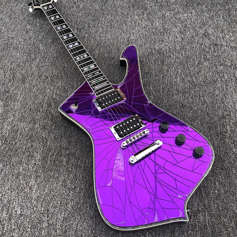 

2019 Factory Custom Electric Guitar with Abalone bind to the body,purple,silver Hardware,free shipping