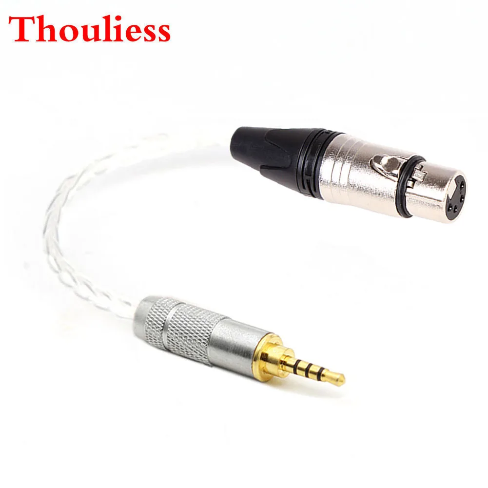 

Thouliess HIFI 7n OCC Single-Crystal Sivler 2.5mm TRRS Balanced Male to 4pin XLR Balanced Female Audio Adapter Connector Cable