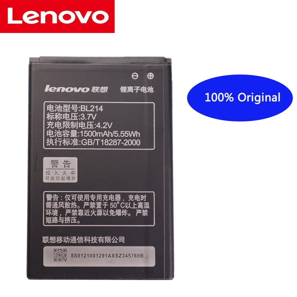 Новинка 100% оригинальный аккумулятор 1500 мАч BL 214 BL214 BL-214 для Lenovo A316 A316I A360E A365E A66 |