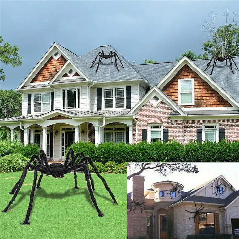

Hot Sale 5FT/150cm Hairy Giant Spider Decoration Halloween Prop Haunted House Decor Party Holiday Spider Decorations