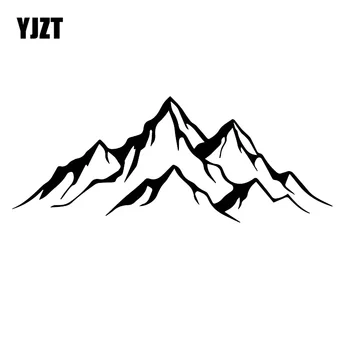 

YJZT 7CM*17.7CM Adventurer's Favorite Powerful Mountain Pattern Decal Car Motorcycle Sticker Black/Silver C30-0420