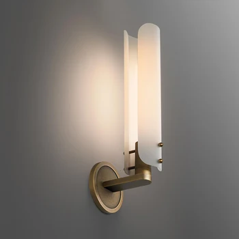 

Luxurious Full Copper Wall Lamp Post Modern Designer Villa Hotel Aisle Corridor Bedroom Bedside Concise Lamps And Lanterns